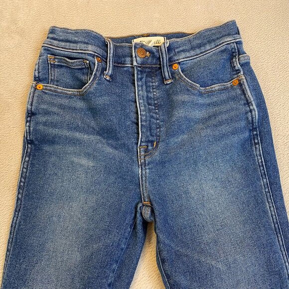 Madewell Womens  Jeans Size 26 10" High-Rise Skinny Blue Cotton Blend Denim - Picture 3 of 16